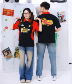 Áo Đồng Phục Lớp “Class & Studen” Màu Đen Phối Đỏ