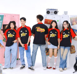 Áo Đồng Phục Lớp “Class & Studen” Màu Đen Phối Đỏ